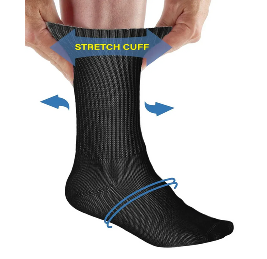Black Easy to Put on Compression Socks for Elderly