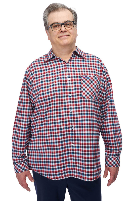 Full Back Opening Dress Shirt With Snap Closures for Men | Art in Aging