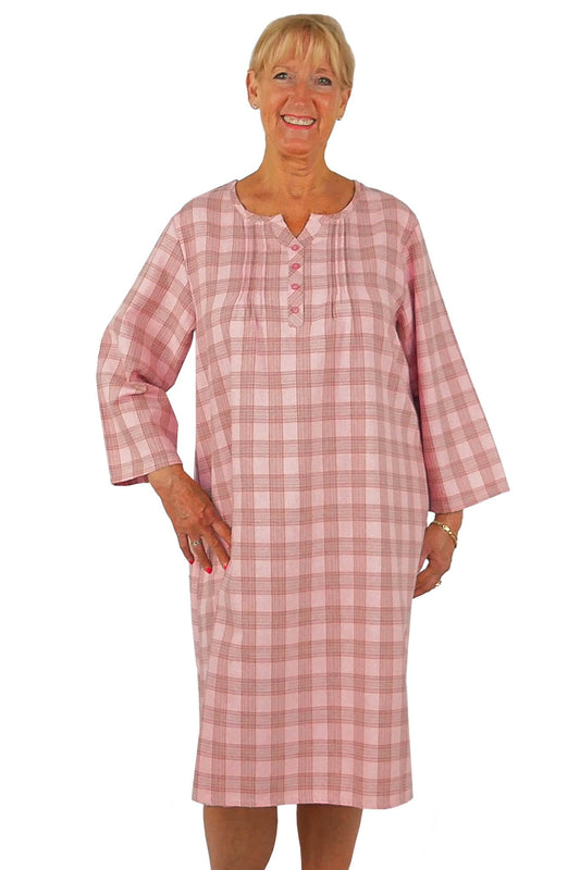 Open Back Snap Closure Women's 3/4 Sleepwear | Art in Aging