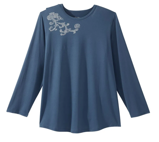 Open Back Long Sleeve Top | Art in Aging