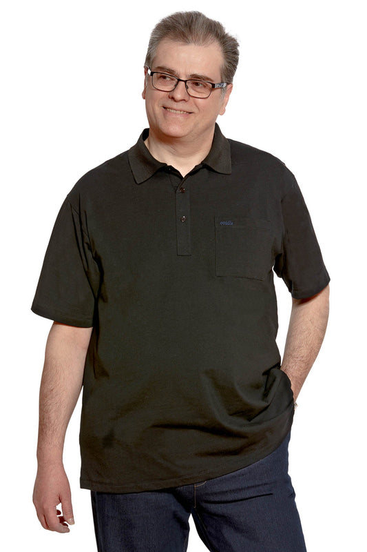 Senior Men's Adaptive Polo Short Sleeve Shirt | Art in Aging