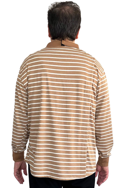 Long-Sleeved Adaptive Polo Shirt for Men | Art in Aging