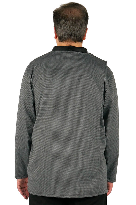 Men's Open Back Long-Sleeved Adaptive Polo Shirt | Art in Aging