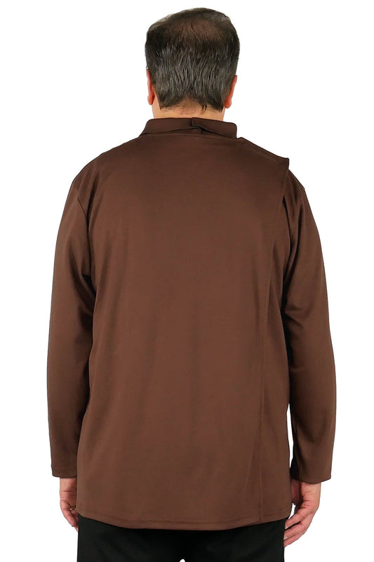 Long-Sleeved Adaptive Polo Shirt for Elderly Men | Art in Aging