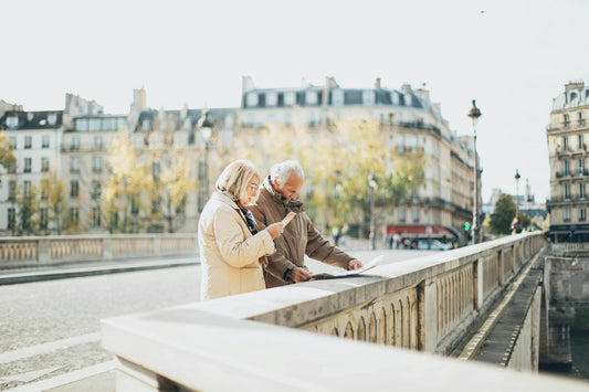 Older woman traveling on adventure