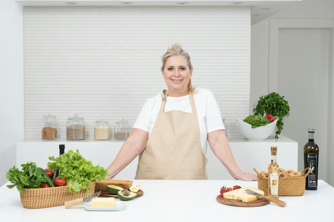 Mature woman cooking healthy food