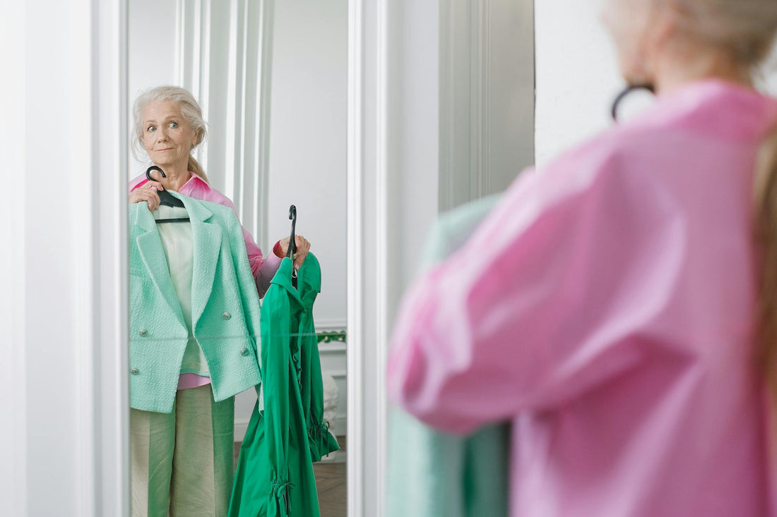 Mature woman building her wardrobe
