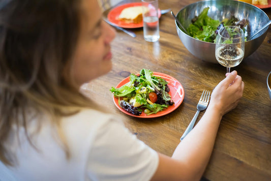 Mature woman with a healthy meal