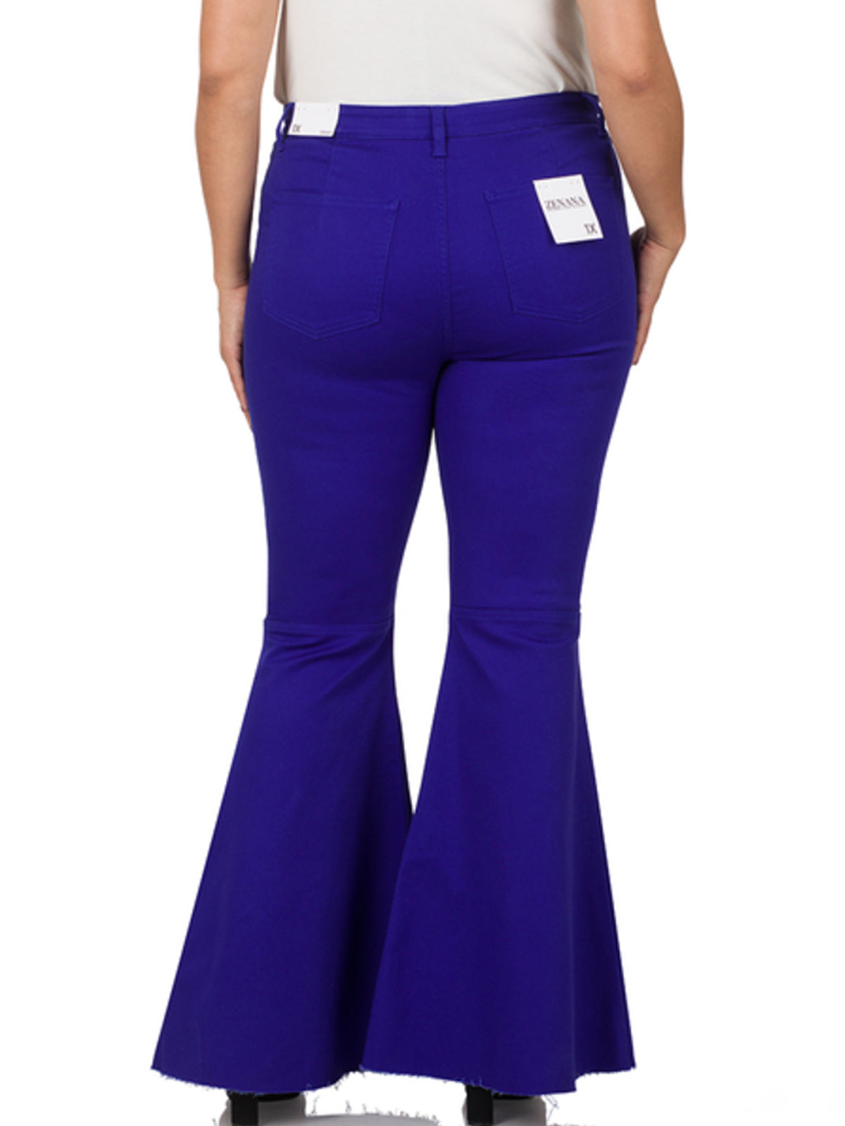 Zenana Plus Size High Rise Super Flare Denim Pants | Art in Aging