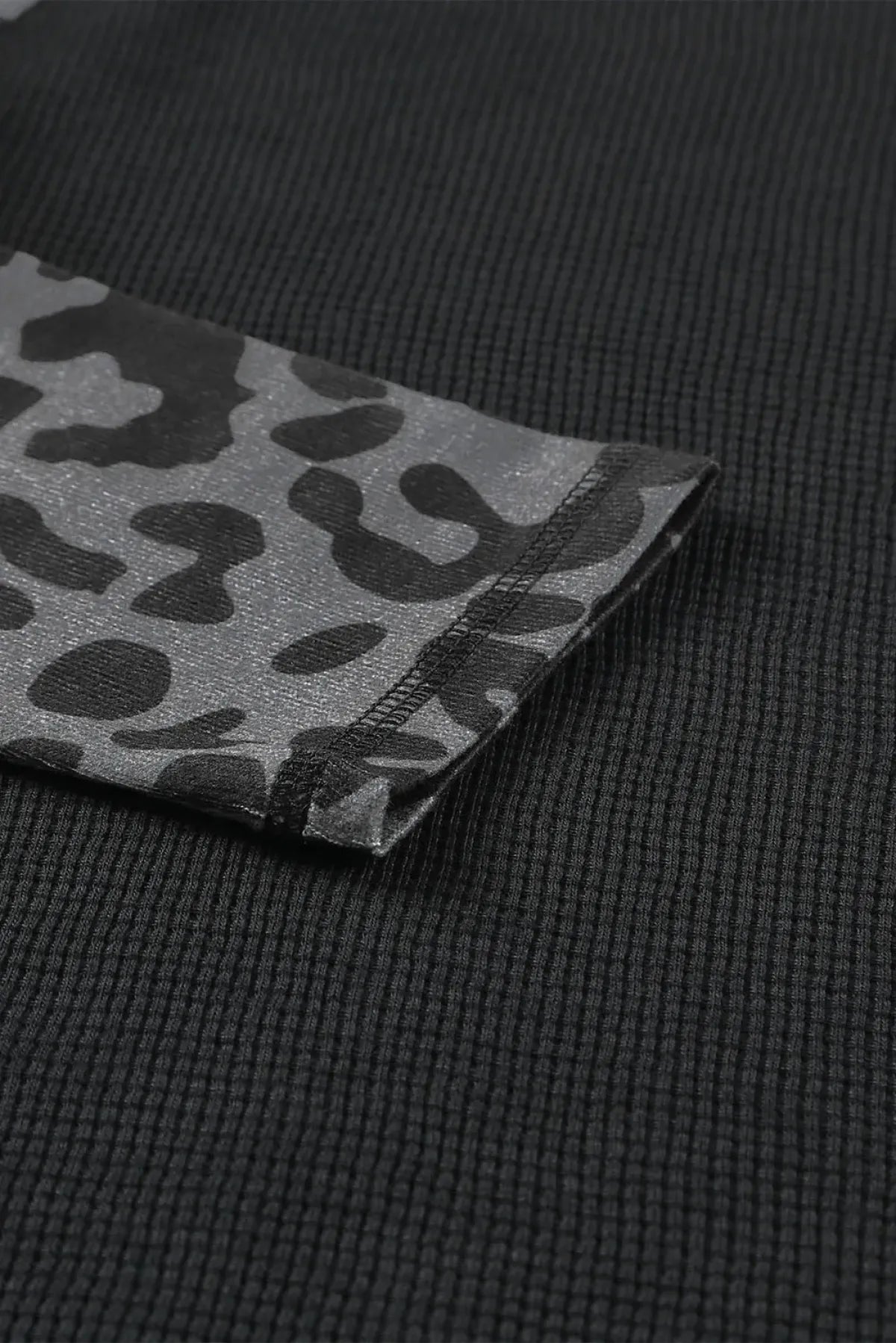 Leopard Raglan Sleeve Waffle Knit Plus Size Top | Art in Aging