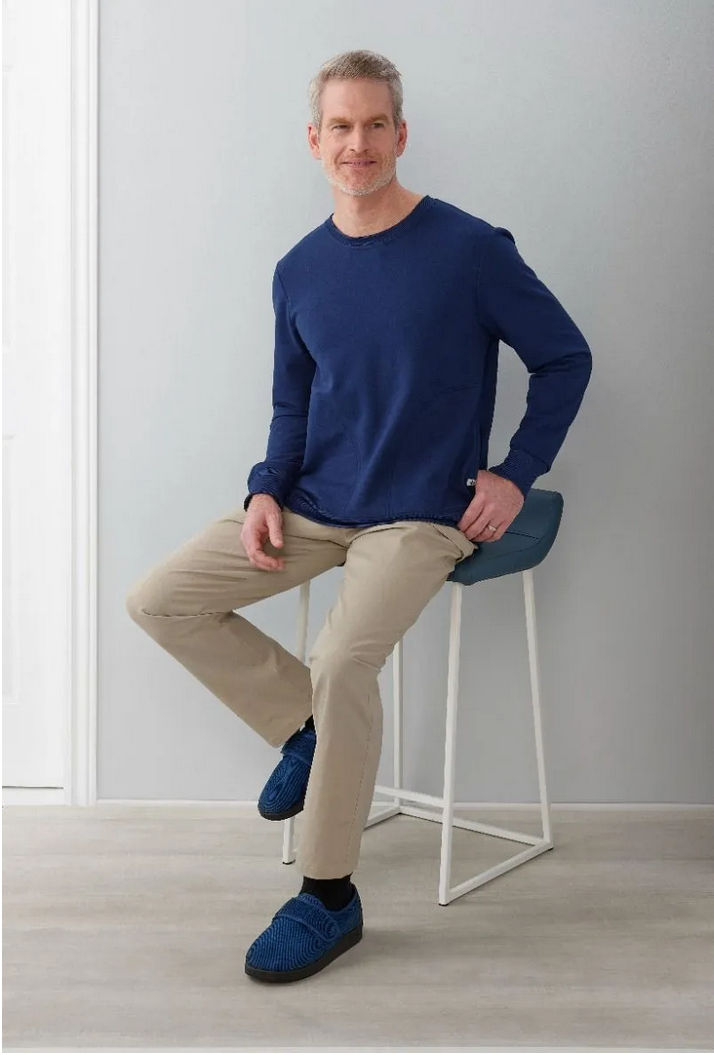 Men's Easy to Put on Clothes For Elderly Fleece Sweatshirt | Art in Aging