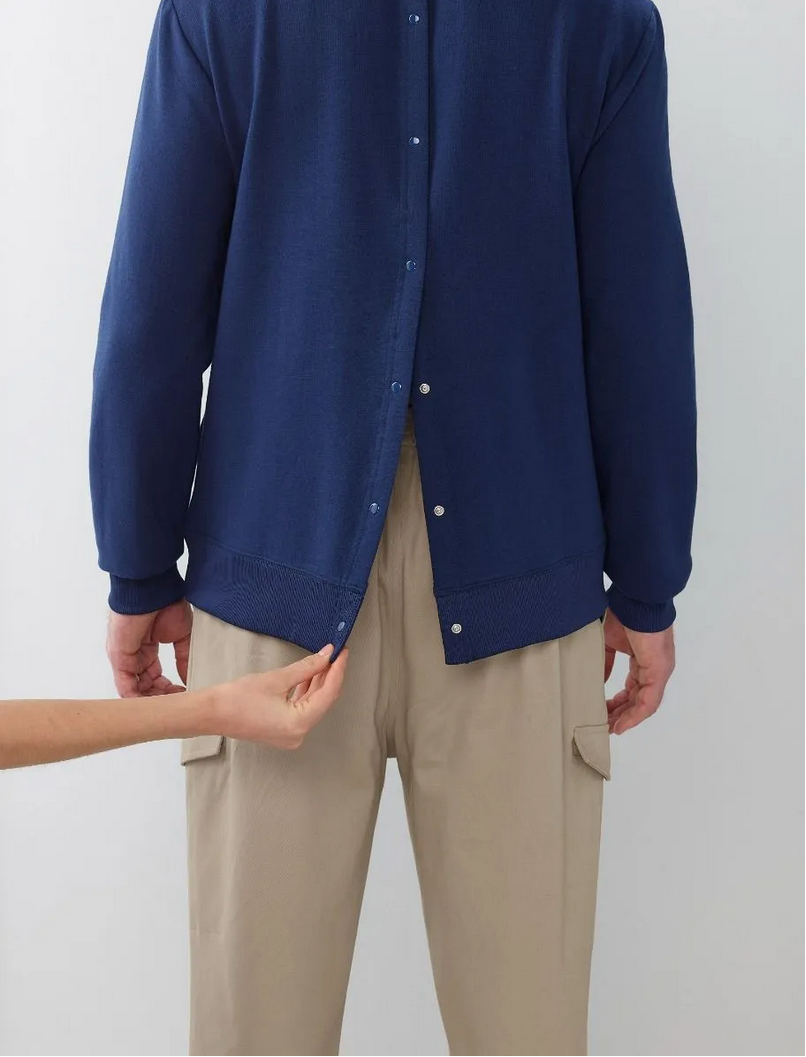 Men's Easy to Put on Clothes For Elderly Fleece Sweatshirt | Art in Aging