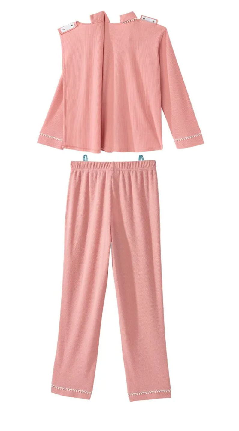 Women's Open Back Pajamas With Pull-On Pant Set | Art in Aging