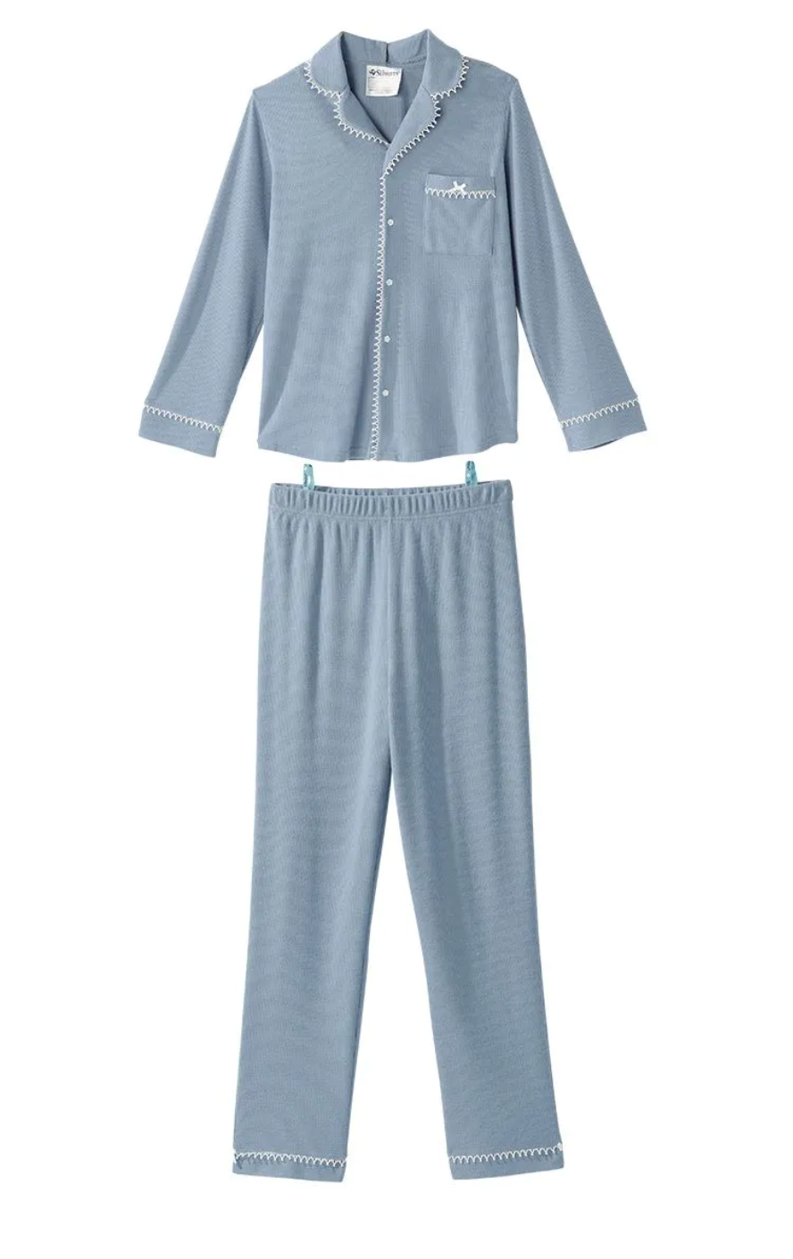Women's Open Back Pajamas With Pull-On Pant Set | Art in Aging