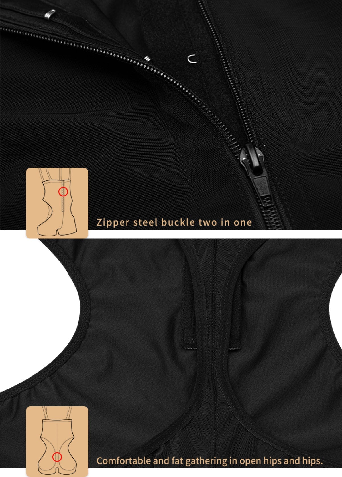 Plus Size High Waist Zipper-Up Suspender Butt Lifter | Art in Aging