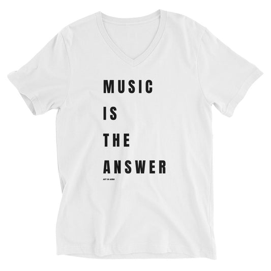 Music is the Answer V-Neck Shirt | Art in Aging